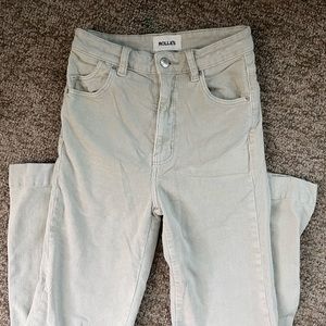 Rolla’s Eastcoast Flare Cord Corduroy Pants White Silver